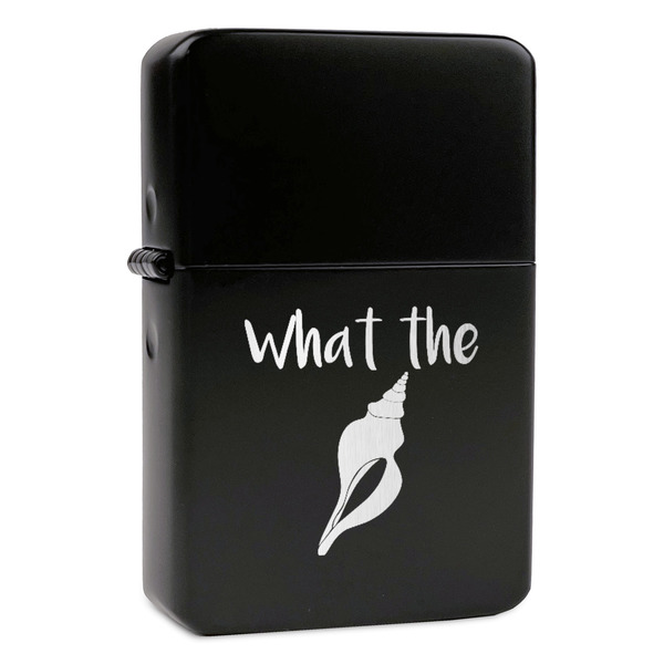 Custom Preppy Sea Shells Windproof Lighter - Black - Double Sided & Lid Engraved (Personalized)