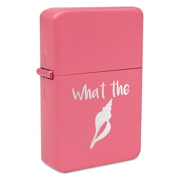 Custom Preppy Sea Shells Windproof Lighter - Pink - Double Sided & Lid Engraved (Personalized)