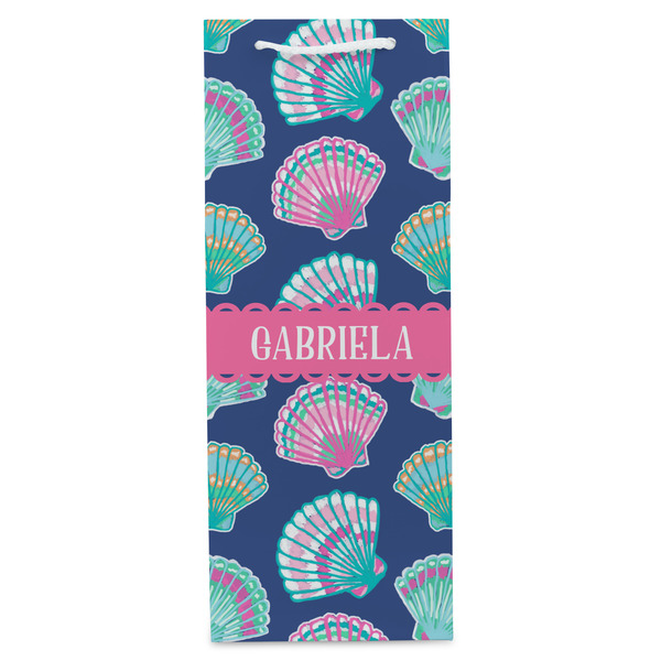 Preppy Sea Shells Wine Gift Bag - Gloss - Front