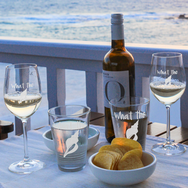 Preppy Sea Shells Wine Glasses - Lifestyle (UPDATE)