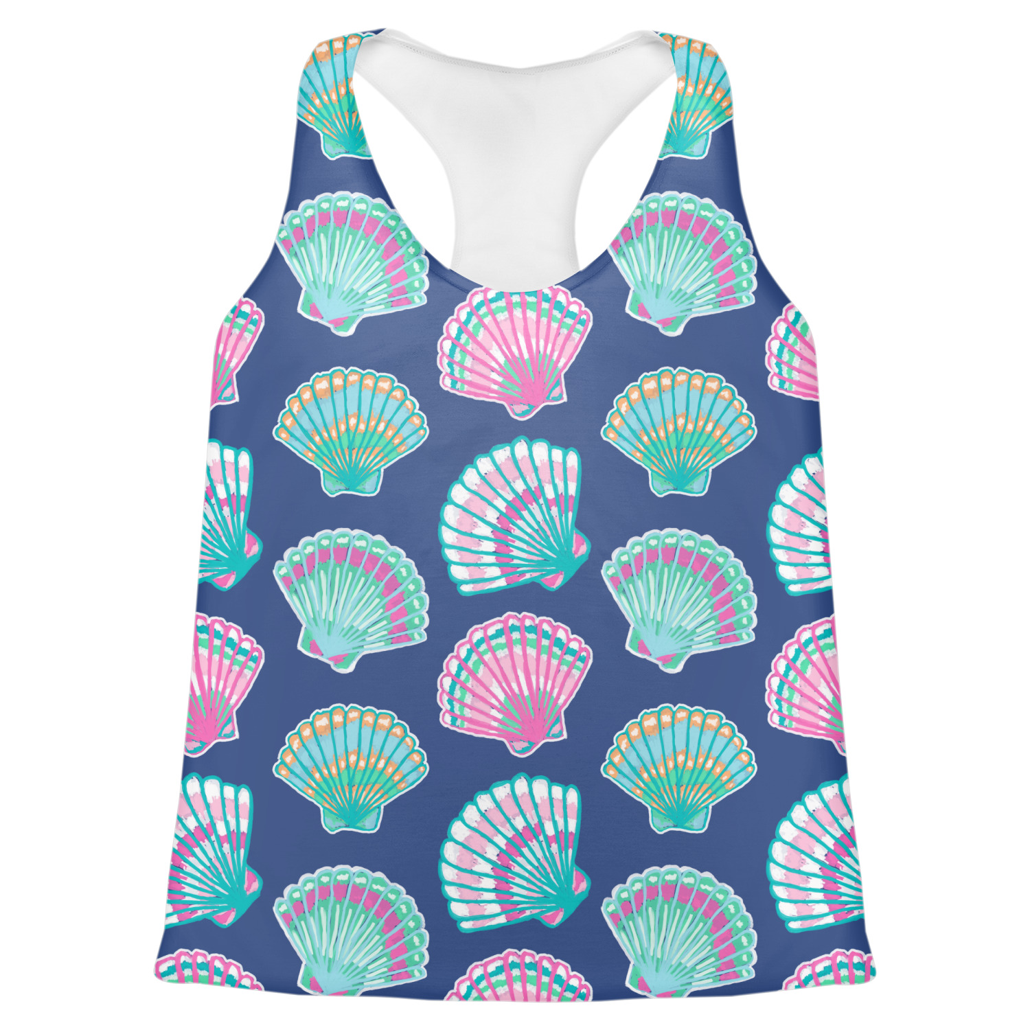Custom Preppy Sea Shells Womens Racerback Tank Top YouCustomizeIt