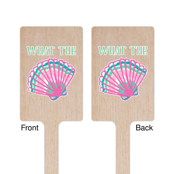 Preppy Sea Shells Wooden 6.25" Stir Stick - Rectangular - Double Sided - Front & Back