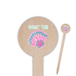 Preppy Sea Shells 6" Round Wooden Food Picks - Single Sided (Personalized)