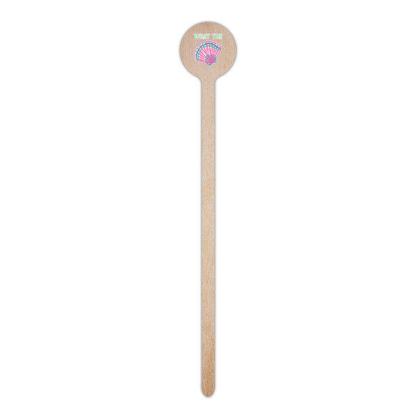 Preppy Sea Shells Wooden 6" Stir Stick - Round - Single Stick