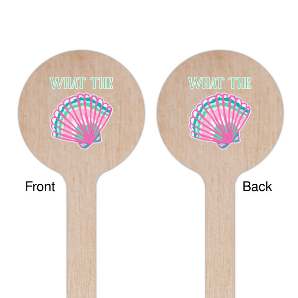 Preppy Sea Shells Wooden 7.5" Stir Stick - Round - Double Sided - Front & Back