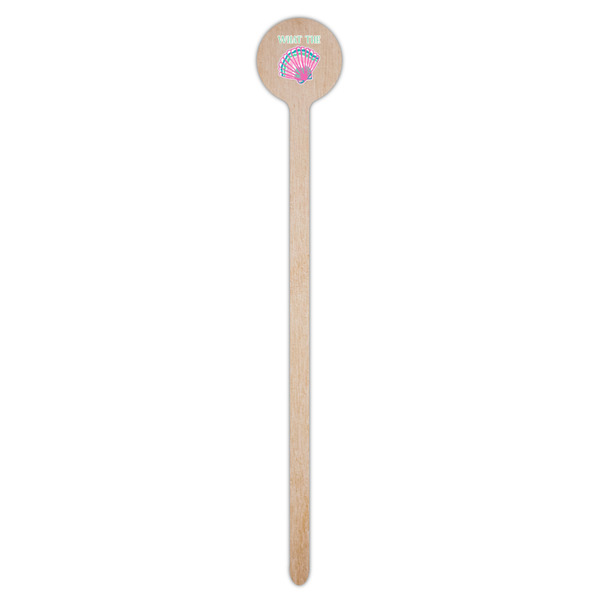 Preppy Sea Shells Wooden 7.5" Stir Stick - Round - Single Stick
