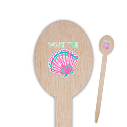 Preppy Sea Shells Oval Wooden Food Picks - Double Sided (Personalized)