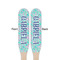 Preppy Sea Shells Wooden Food Pick - Paddle - Double Sided - Front & Back