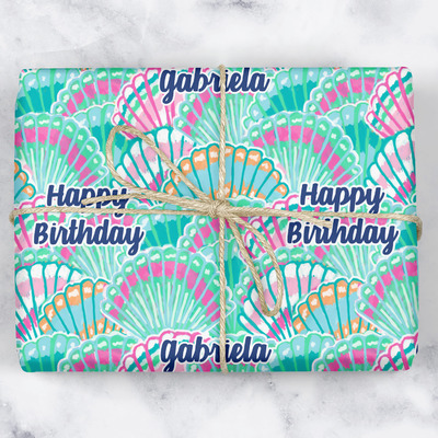 Custom Preppy Sea Shells Wrapping Paper (Personalized) | YouCustomizeIt
