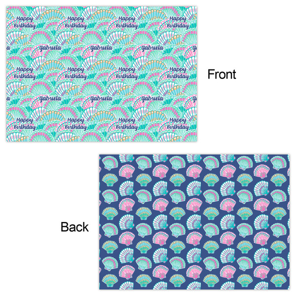 Preppy Sea Shells Wrapping Paper Sheet - Double Sided - Front & Back