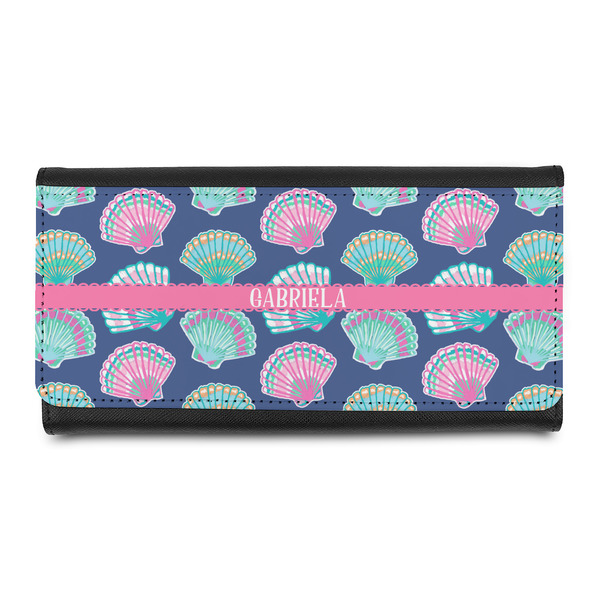 Custom Preppy Sea Shells Leatherette Ladies Wallet (Personalized)