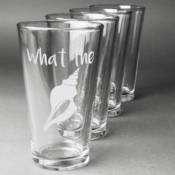 Preppy Sea Shells Pint Glasses - Engraved (Set of 4) (Personalized)