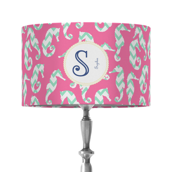 Custom Sea Horses 12" Drum Lamp Shade - Fabric (Personalized)
