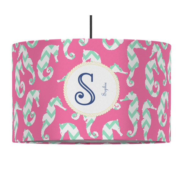 Sea Horses 12" Drum Lampshade - PENDANT (Fabric)