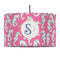 Sea Horses 12" Drum Pendant Lamp - Fabric (Personalized)
