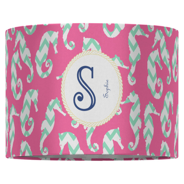 Sea Horses 16" Drum Lampshade - FRONT (Fabric)