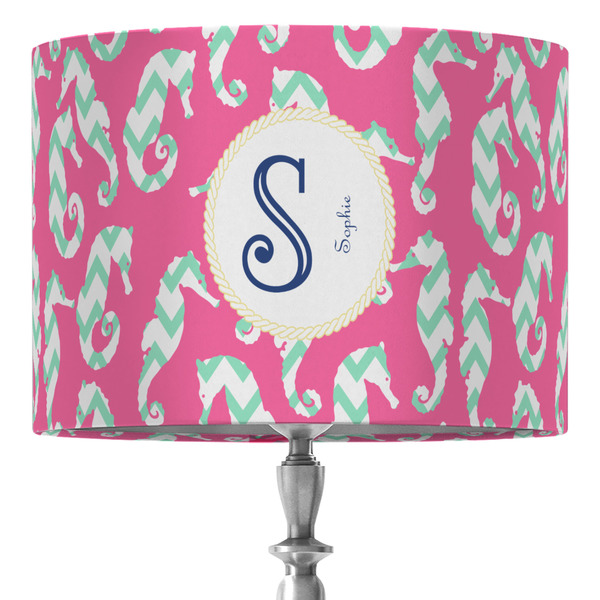 Custom Sea Horses 16" Drum Lamp Shade - Fabric (Personalized)