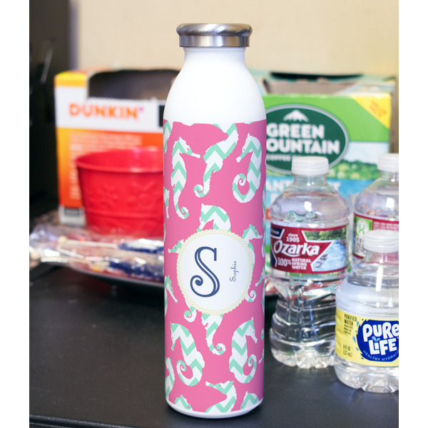 Sea Horses 20oz Water Bottles - Full Print - In Context