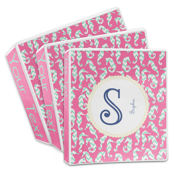Custom Sea Horses 3-Ring Binder (Personalized)