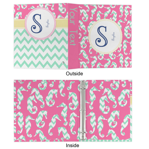 Sea Horses 3 Ring Binders - Full Wrap - 1" - APPROVAL