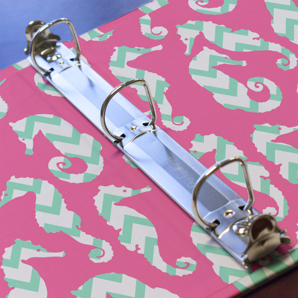 Sea Horses 3 Ring Binders - Full Wrap - 1" - DETAIL