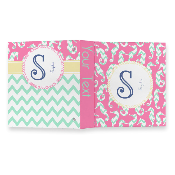 Sea Horses 3 Ring Binders - Full Wrap - 1" - OPEN OUTSIDE