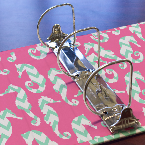 Sea Horses 3 Ring Binders - Full Wrap - 3" - DETAIL