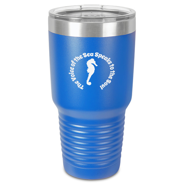 Custom Sea Horses 30 oz Stainless Steel Tumbler - Royal Blue - Single-Sided (Personalized)