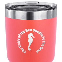 Sea Horses 30 oz Stainless Steel Tumbler - Coral - Double Sided (Personalized)