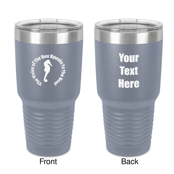 Custom Sea Horses 30 oz Stainless Steel Tumbler - Grey - Double-Sided (Personalized)