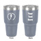 Sea Horses 30 oz Stainless Steel Ringneck Tumbler - Grey - Double Sided - Front & Back