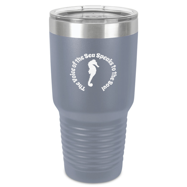 Custom Sea Horses 30 oz Stainless Steel Tumbler - Grey - Single-Sided (Personalized)
