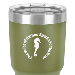 Sea Horses 30 oz Stainless Steel Tumbler - Olive - Single-Sided (Personalized)