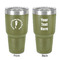 Sea Horses 30 oz Stainless Steel Ringneck Tumbler - Olive - Double Sided - Front & Back