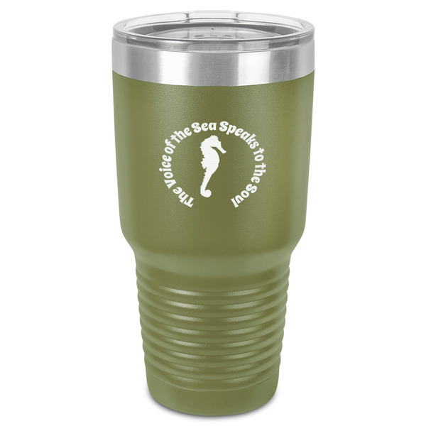 Custom Sea Horses 30 oz Stainless Steel Tumbler - Olive - Single-Sided (Personalized)