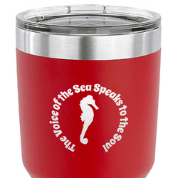 Sea Horses 30 oz Stainless Steel Tumbler - Red - Double Sided (Personalized)