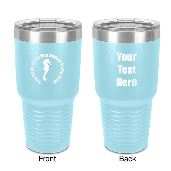 Custom Sea Horses 30 oz Stainless Steel Tumbler - Teal - Double-Sided (Personalized)