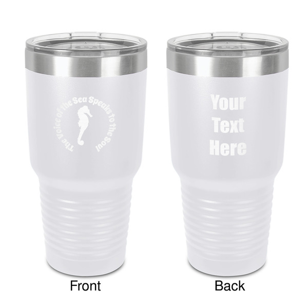 Custom Sea Horses 30 oz Stainless Steel Tumbler - White - Double-Sided (Personalized)