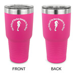 Sea Horses 30 oz Stainless Steel Tumbler - Pink - Double Sided (Personalized)