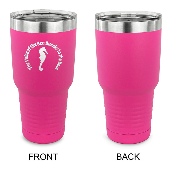 Sea Horses 30 oz Stainless Steel Ringneck Tumblers - Pink - Single Sided - APPROVAL