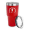 Sea Horses 30 oz Stainless Steel Ringneck Tumblers - Red - LID OFF