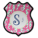 Sea Horses Iron On Shield Patch C w/ Name and Initial