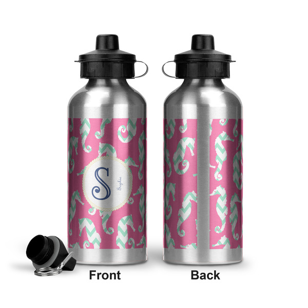 Sea Horses Aluminum Water Bottle - Front and Back