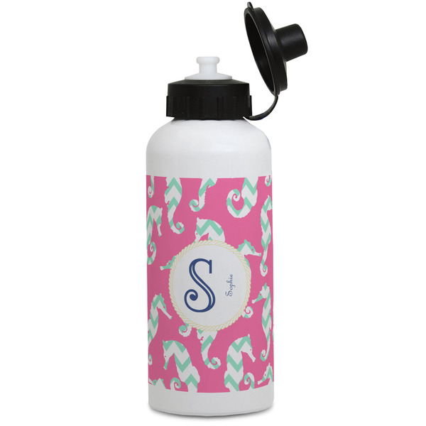 Custom Sea Horses Water Bottles - Aluminum - 20 oz - White (Personalized)