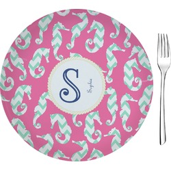 Sea Horses 8" Glass Appetizer / Dessert Plates - Single or Set (Personalized)