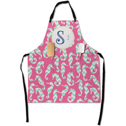 Sea Horses Apron With Pockets w/ Name and Initial