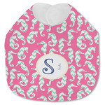 Sea Horses Jersey Knit Baby Bib w/ Name and Initial