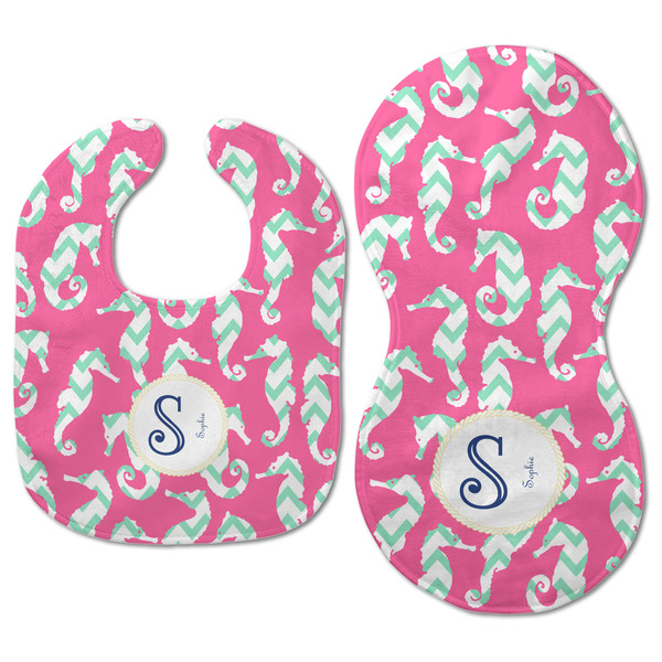 Sea Horses Baby Bib & Burp Set - Approval (new bib & burp)