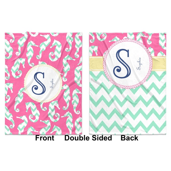 Sea Horses Baby Blanket (Double Sided - Printed Front and Back)