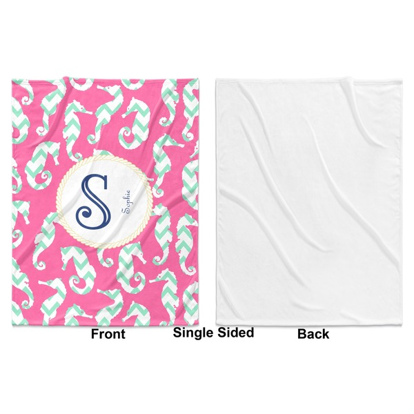Sea Horses Baby Blanket (Single Sided - Printed Front, White Back)